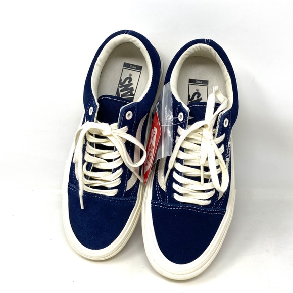 VANS Old Skool Pro Low Top Navy Women's Suede Casual Sneakers Size VN0A45JC2M0 - Picture 7 of 9